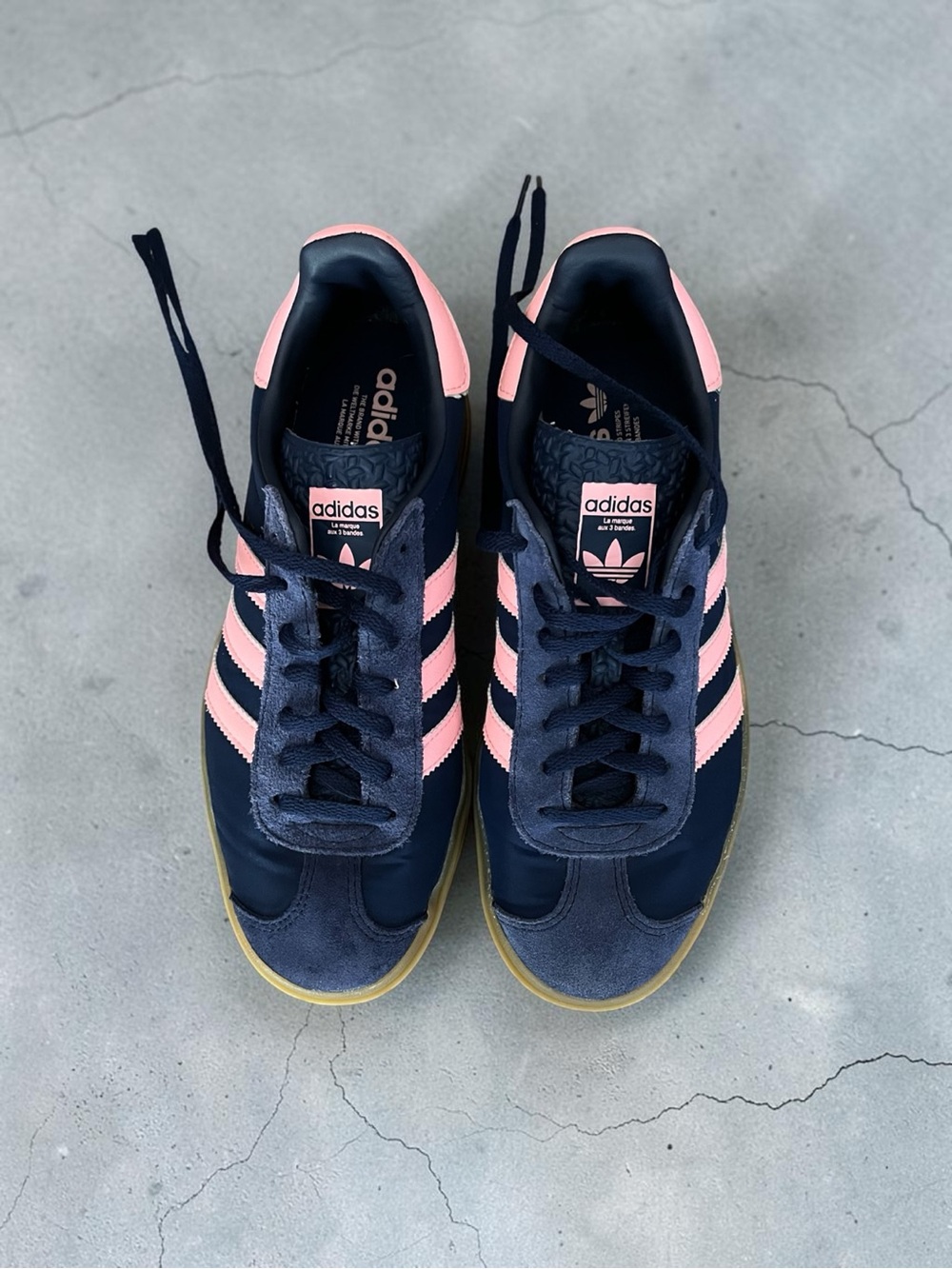 Adidas Gazelle Bold Platform Sneakers Navy Pink Gum Women’s Size 8 - Picture 6 of 9
